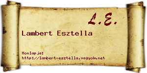 Lambert Esztella névjegykártya